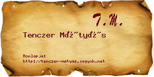Tenczer Mátyás névjegykártya