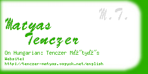 matyas tenczer business card